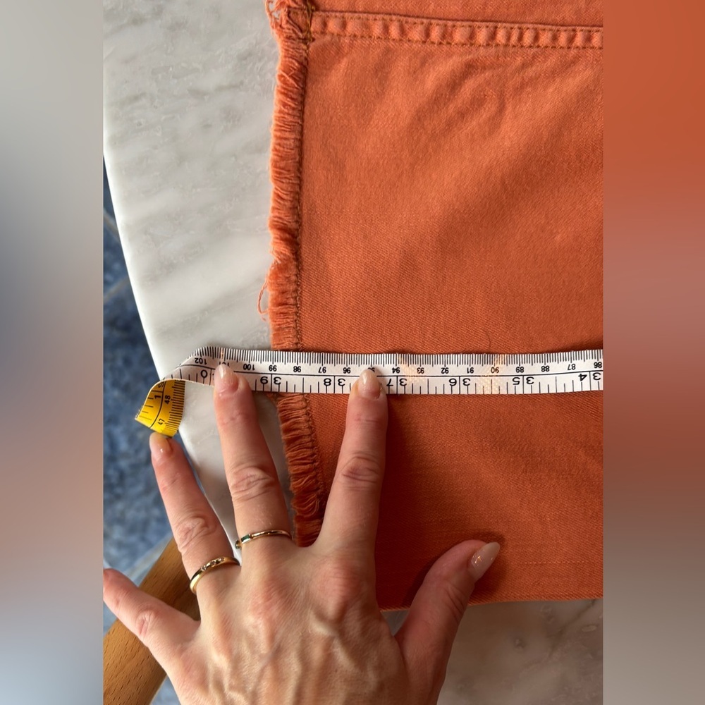 Billabong rust orange flare jeans size 26 raw hem high rise - Picture 9 of 9